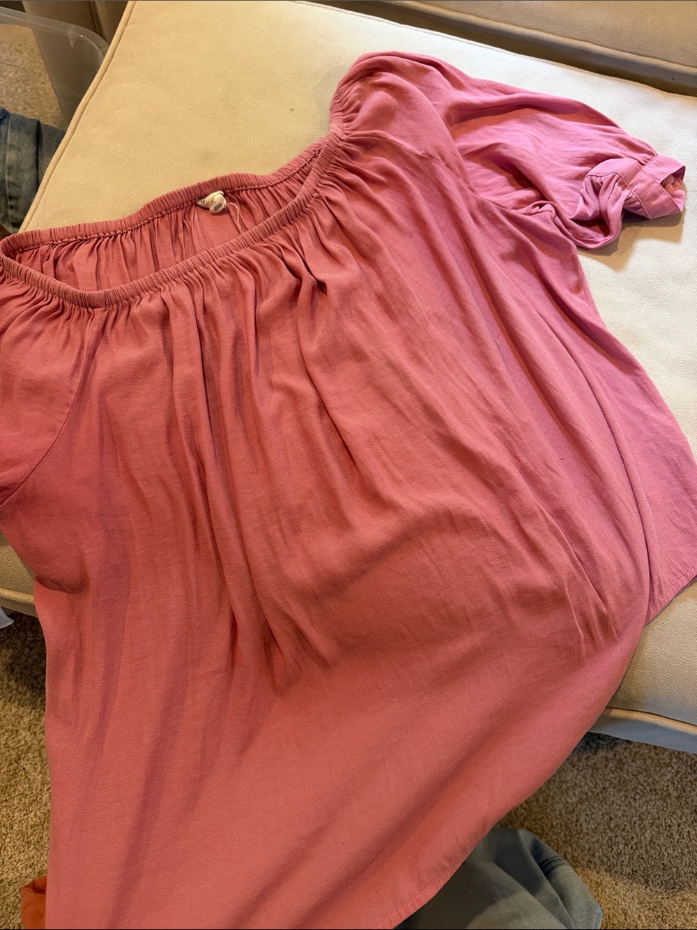 GAP Off-Shoulder Short Sleeve Tunic in Rose